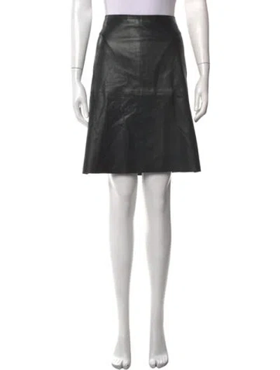 Pre-owned Weekend Max Mara Lamb Leather Mini Skirt In Black