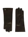 Weekend Max Mara Lambskin Leather Gloves In Brown