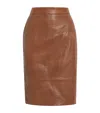 Weekend Max Mara Lambskin Midi Skirt In Brown