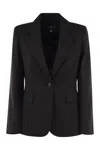 Weekend Max Mara Button Mono Blazer In Black