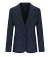 Weekend Max Mara Natural Stretch Wool Blazer In Blue