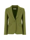Weekend Max Mara Elegant Single-breasted Lapel Jacket With One-button Closure In Green