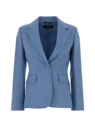 WEEKEND MAX MARA LAMINE WOOL BLAZER