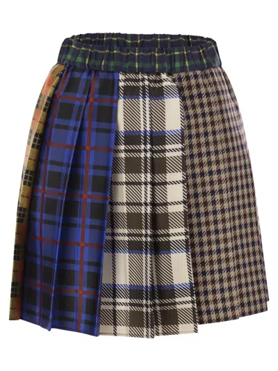 Weekend Max Mara Lampada Skirt In Camel Check In Multi