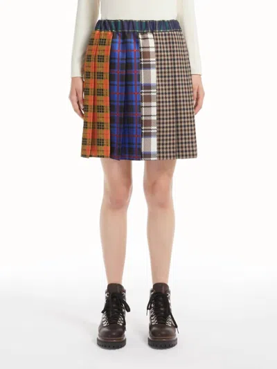 Weekend Max Mara Lampada Skirt In Camel Check In Brown