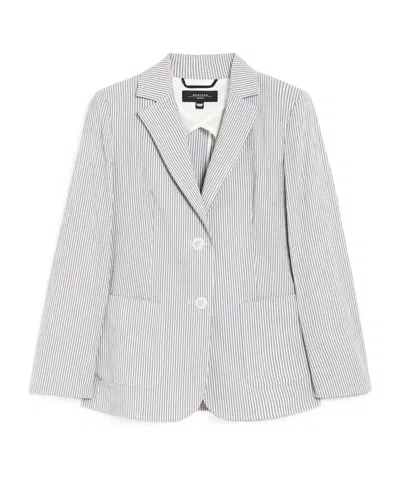 Weekend Max Mara Lapel Long Sleeve Blazer In White