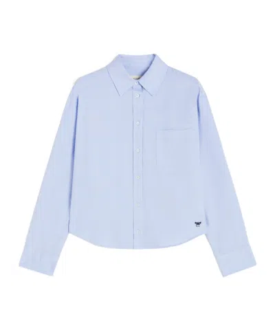 Weekend Max Mara Lapel Long Sleeve Shirt In Blue