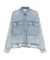 Weekend Max Mara Lapel Long-sleeved Denim Jacket In Gray