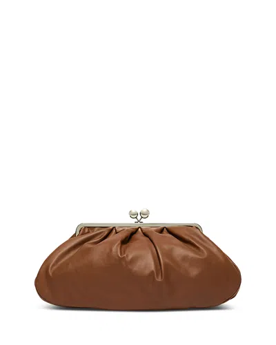 Weekend Max Mara Large Pasticcino Deconstructed Leather Bag In Brown