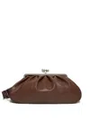 Weekend Max Mara Large Pasticcino Leather Clutch Bag In Brown
