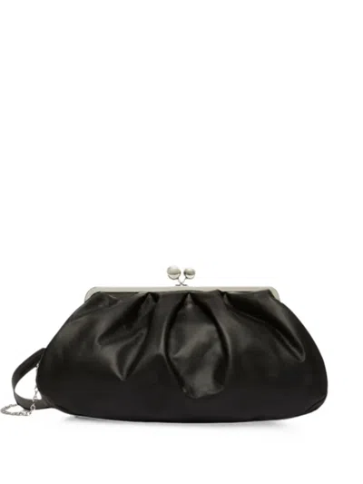Weekend Max Mara Large Sheepskin Pasticcino Bag In Black
