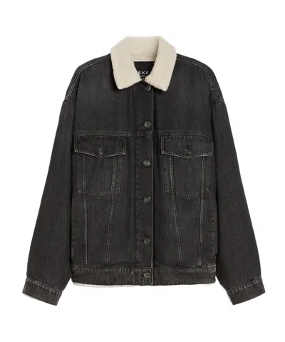 Weekend Max Mara Large Silhouette Denim Jacket In 019 Black