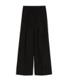 Weekend Max Mara Viscose And Linen Wide Trousers In Black