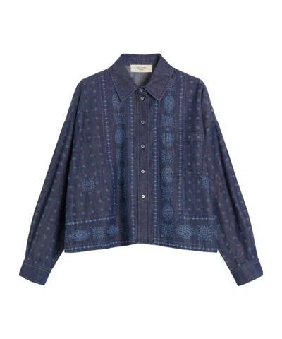 WEEKEND MAX MARA LASER-CUT DENIM SHIRT