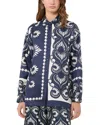 Weekend Max Mara Weekend Maxmara Wkdlastra Printed Silk Patchwork Shirt In Blue