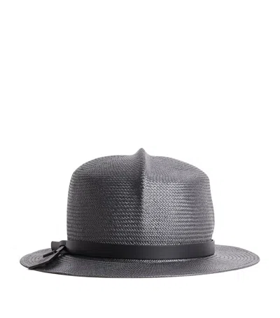 Weekend Max Mara Leather-band Fedora Hat In Black