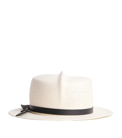 Weekend Max Mara Leather-band Fedora Hat In Brown
