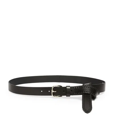 Weekend Max Mara Leather Belt Suspenders In Black