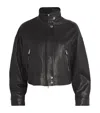Weekend Max Mara Angel Leather Jacket In Black