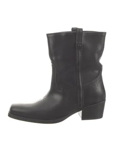 Pre-owned Weekend Max Mara Leather Boots In Black