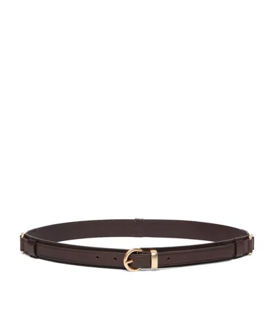 Weekend Max Mara Leather Buckle Belt In Brown