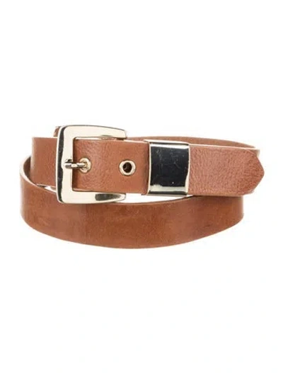 Pre-owned Weekend Max Mara Leather Buckle In Brown