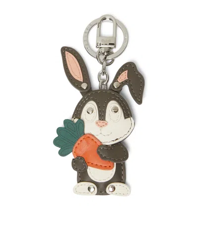 Weekend Max Mara Leather Bunny Keyring In Grey