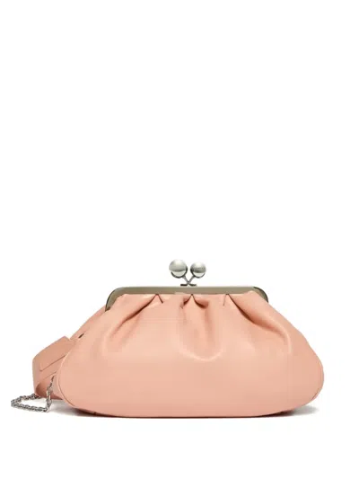 Weekend Max Mara Small Pasticcino Kisslock Ruched Clutch Bag In Pink