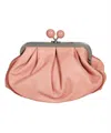 Weekend Max Mara Leather Clutch In Pink