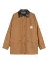 Weekend Max Mara Leather-collared Patch-pocket Jacket In Brown