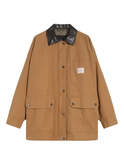 WEEKEND MAX MARA LEATHER-COLLARED PATCH-POCKET JACKET
