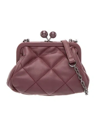 Pre-owned Weekend Max Mara Leather Evening Bag In Burgundy