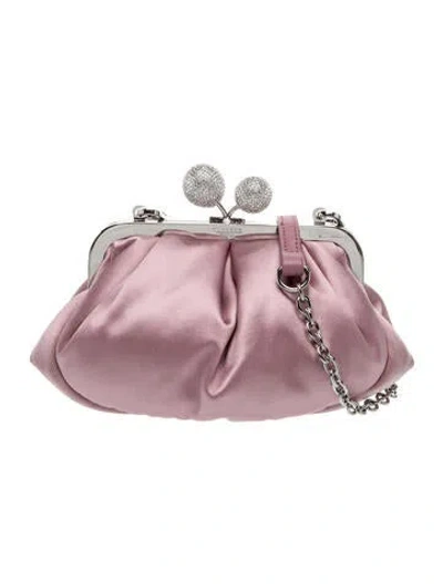 Pre-owned Weekend Max Mara Leather Evening Bag In Purple
