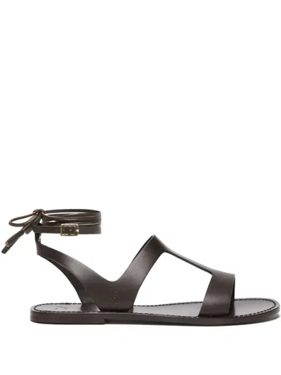 Weekend Max Mara Leather Flap Sandals