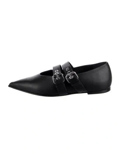 Pre-owned Weekend Max Mara Leather Flats In Black