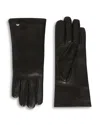 Weekend Max Mara Lambskin Leather Gloves In Black