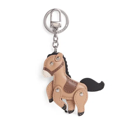 Weekend Max Mara Leather Horse Key Ring In Sand