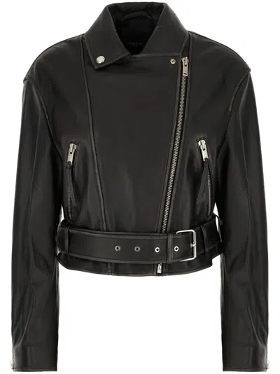Weekend Max Mara Leather Jacket In Black