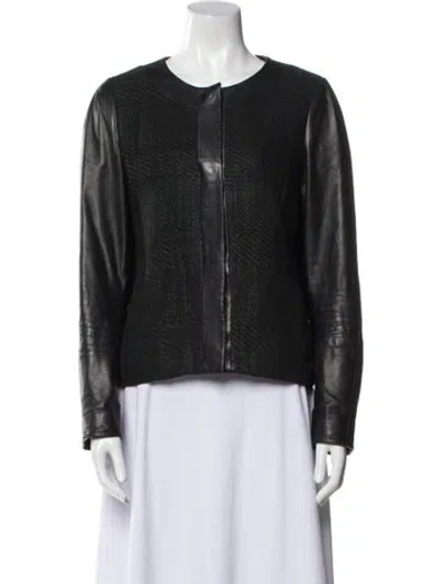 Pre-owned Weekend Max Mara Leather Jacket In Black