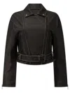 Weekend Max Mara Leather Jacket With Belt In Brown