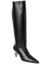 Weekend Max Mara Leather Knee-high Boot In Multi