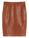 Weekend Max Mara Leather Panelled Midi Skirt In Brown