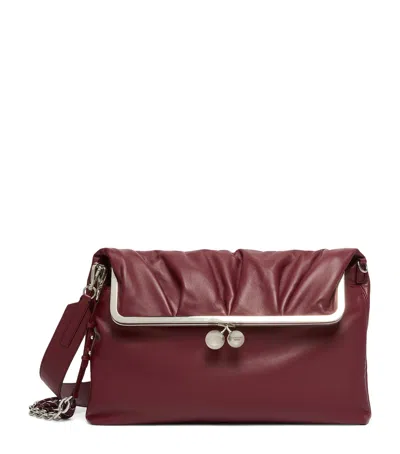 Weekend Max Mara Leather Pasticcino Clutch Bag In Blue