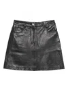 Weekend Max Mara Leather Pocket Mini Skirt In Animal Print