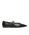 Weekend Max Mara Leather Pointed-toe Ballet Flats In Black