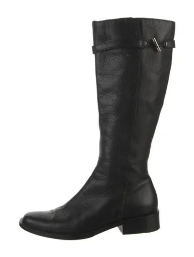 Pre-owned Weekend Max Mara Leather Riding Boots In Black