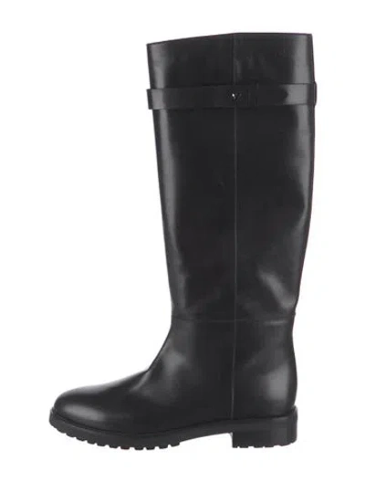 Pre-owned Weekend Max Mara Leather Riding Boots In Black