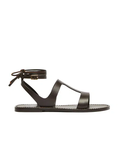 Weekend Max Mara Leather Sandals In Brown