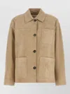 Weekend Max Mara Leather Single Breasted Coat In Neutral