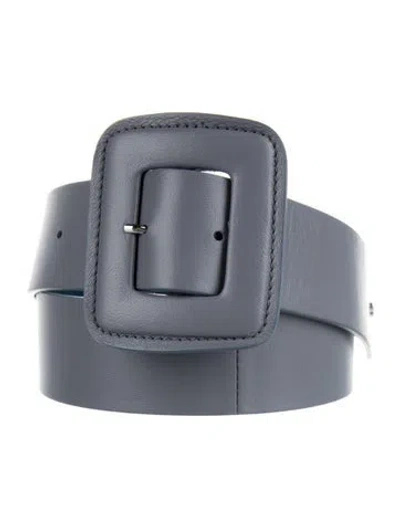 Pre-owned Weekend Max Mara Leather Waist Belt In Gray